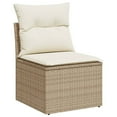 thumbnail image 5 of vidaXL Garden Sofa Set Beige PE rattan, powder-coated steel Large, 5 of 9