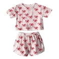 thumbnail image 3 of MEICHEN Pajamas for Women Set Women Pajamas Cute Sleepwear Buttons Short Sleeve Tops Shorts Sets Women's Loungewear, 3 of 3
