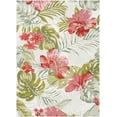 thumbnail image 2 of Stunning Transitional 5' x 7' Cream and Pink Polypropylene Outdoor Area Rug, 2 of 7