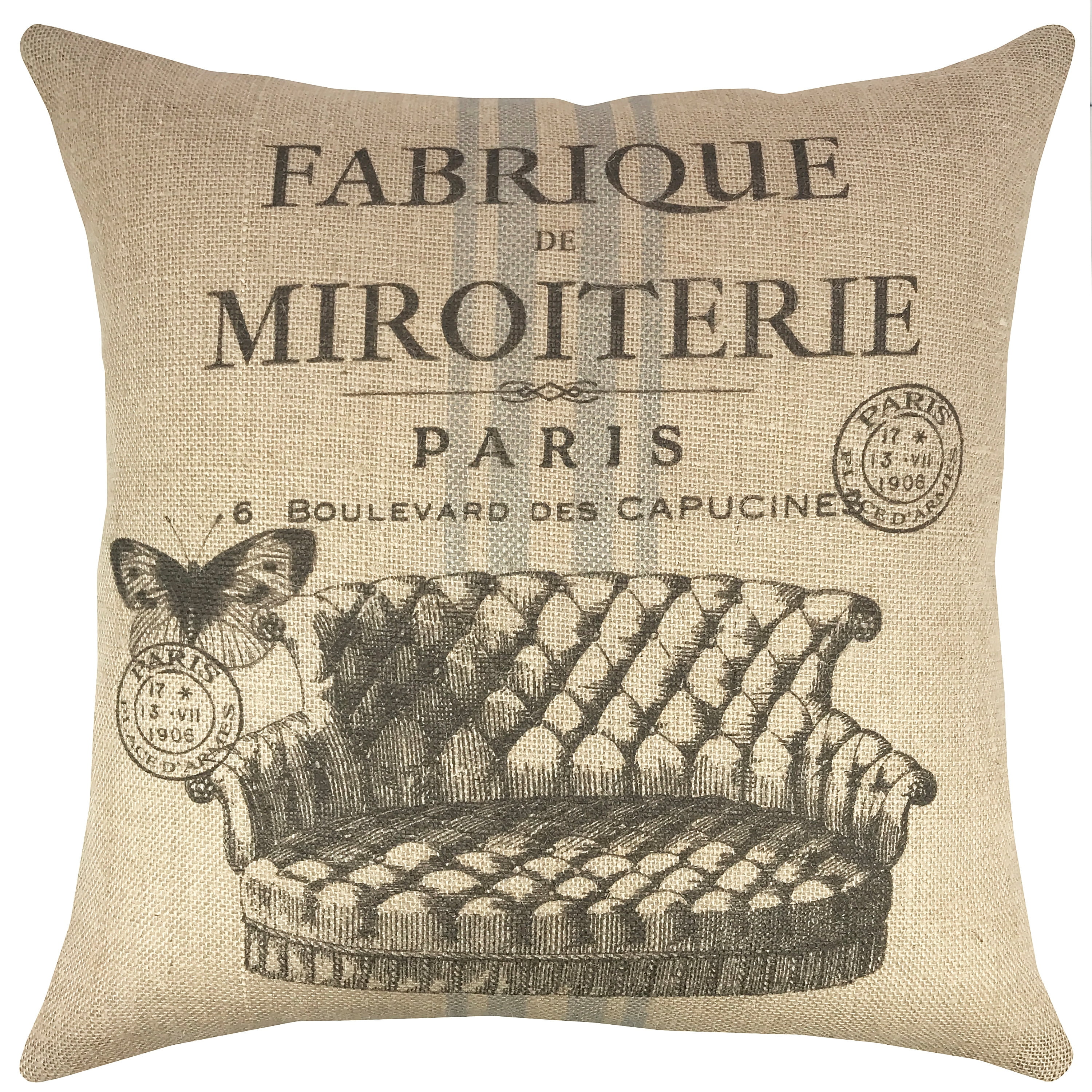 Thewatsonshop Paris Burlap Throw Pillow Walmart Com