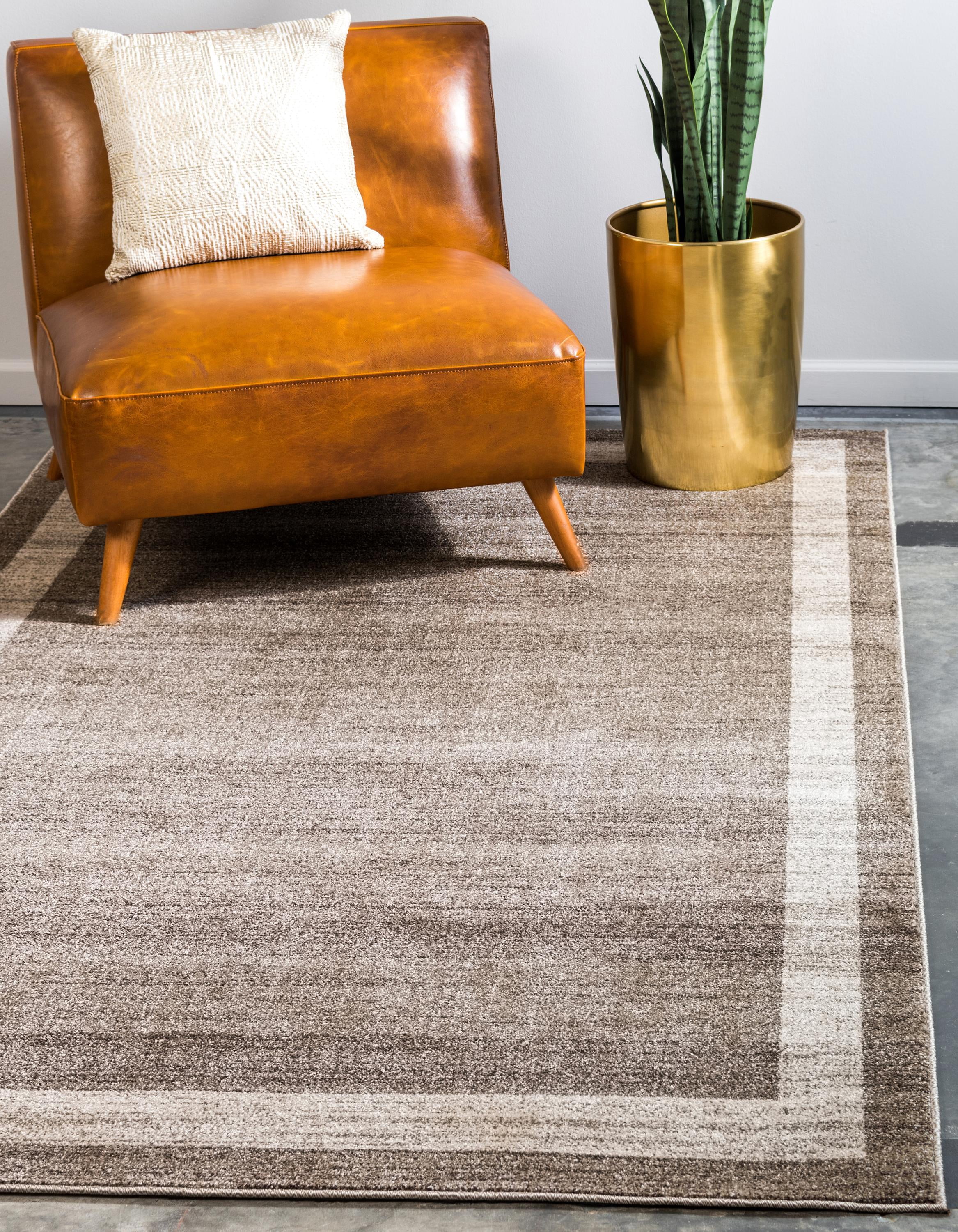 Unique Loom Del Mar Collection Area Rug - Maria (8' x 11' Rectangle Light Brown/Ivory)
