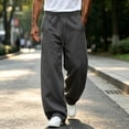 thumbnail image 6 of TKKCS Mens Baggy Sweatpants- Open Bottom Lounge Casual Wide Leg Elastic Drawstring Waist Sweat Pants Dark Gray Size XL, 6 of 6
