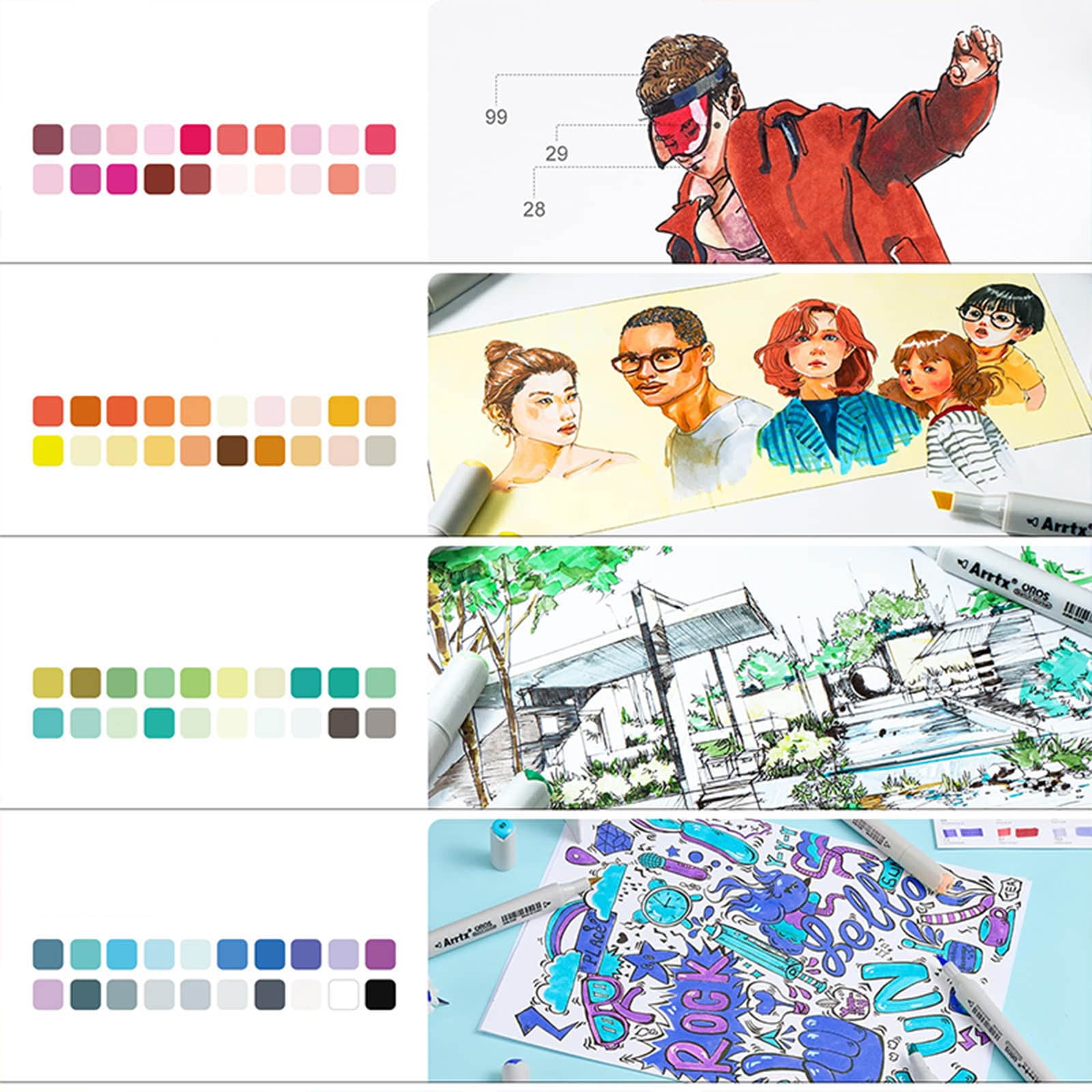 Permanent Markers, Acrylic Marker for Students Student Large Capacity Washable Non-permeable Watercolor Pen Art 24 Colors Can Be Stacked 240ml, Back to College