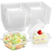 50 PCS Clear Plastic Square Hinged Food Container,Plastic Take Out Containers,Disposable Clamshell Food Containers for Salads,Pasta,Dessert,Sandwiches(5.3x4.7x2.8 In)