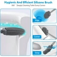 thumbnail image 2 of Toilet Brush, Silicone Toilet Brush and Holder Set, Flexible Toilet Bowl Brush Head with Ventilated Holder, Wall Mounted Compact Toilet Scrubber Set for Bathroom Cleaning, 2 of 4