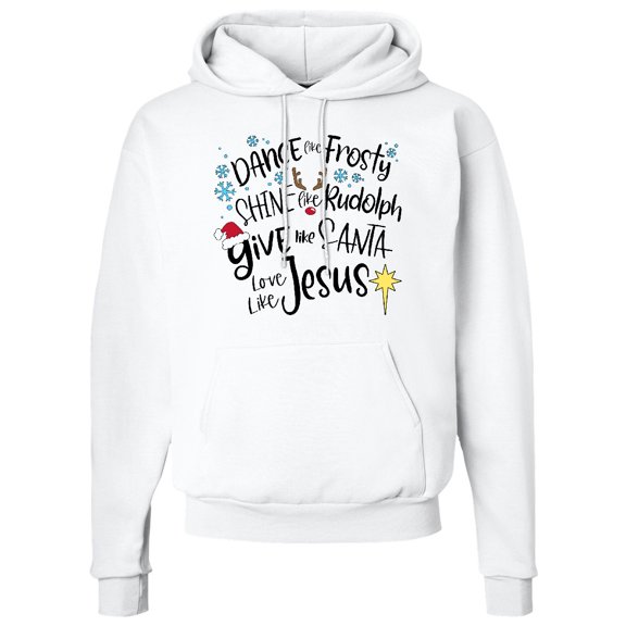 Inktastic Dance Like Frosty, Shine Like Rudolph, Give Like Santa Adult Hoodie Sweatshirt