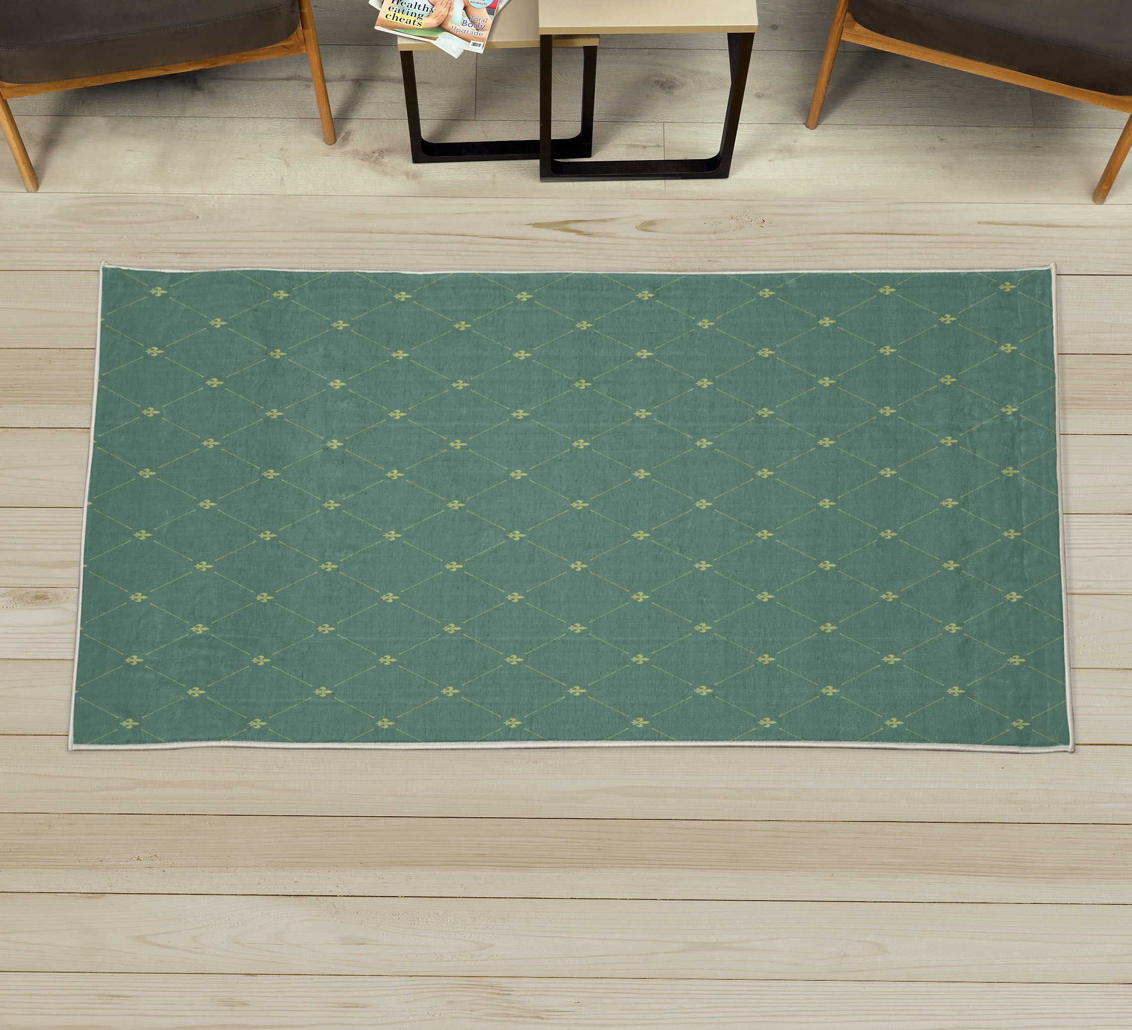 Damask Rug Design Patterns Fleur De Lis Decorative Rug, Shabby Form Style Damask Pattern with ...