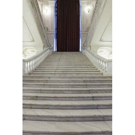 Romania, Bucharest, Palace of Parliament, Interior Staircase Print Wall Art By Walter (Best Places To Visit In Bucharest Romania)