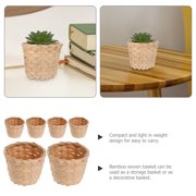 HOMEMAXS 6 Pcs Bamboo Storage Basket White Mini Rattan Baskets Woven Bride