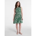 thumbnail image 3 of Time and Tru Women's Plus Size Smocked Sleeveless Mini Dress, Sizes 1X-4X, 3 of 6
