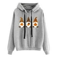 thumbnail image 3 of Jinhomg Christmas Hooded Pullover for Women Cute Funny Gnome Graphic Holiday Sweatshirt Fall Plus Size Long Sleeve Thin Hoodies with Kangaroo Pocket Prime Day 2024 Gray L, 3 of 3