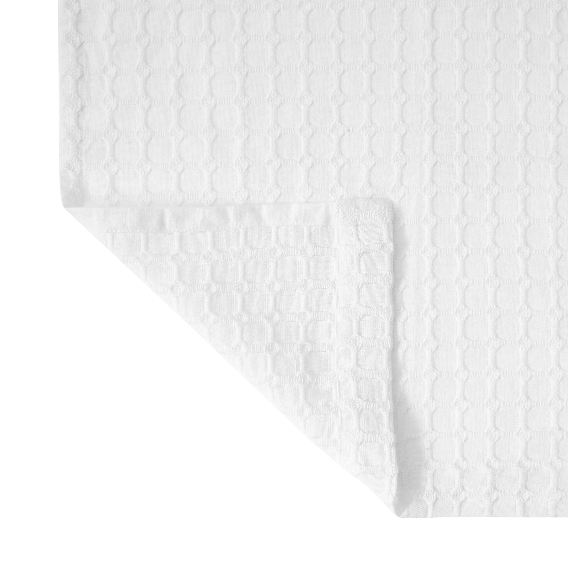 My Texas House Campbell Light Filtering Grommet Curtain Panel, Set of Two, Bright White, 38" x 106"