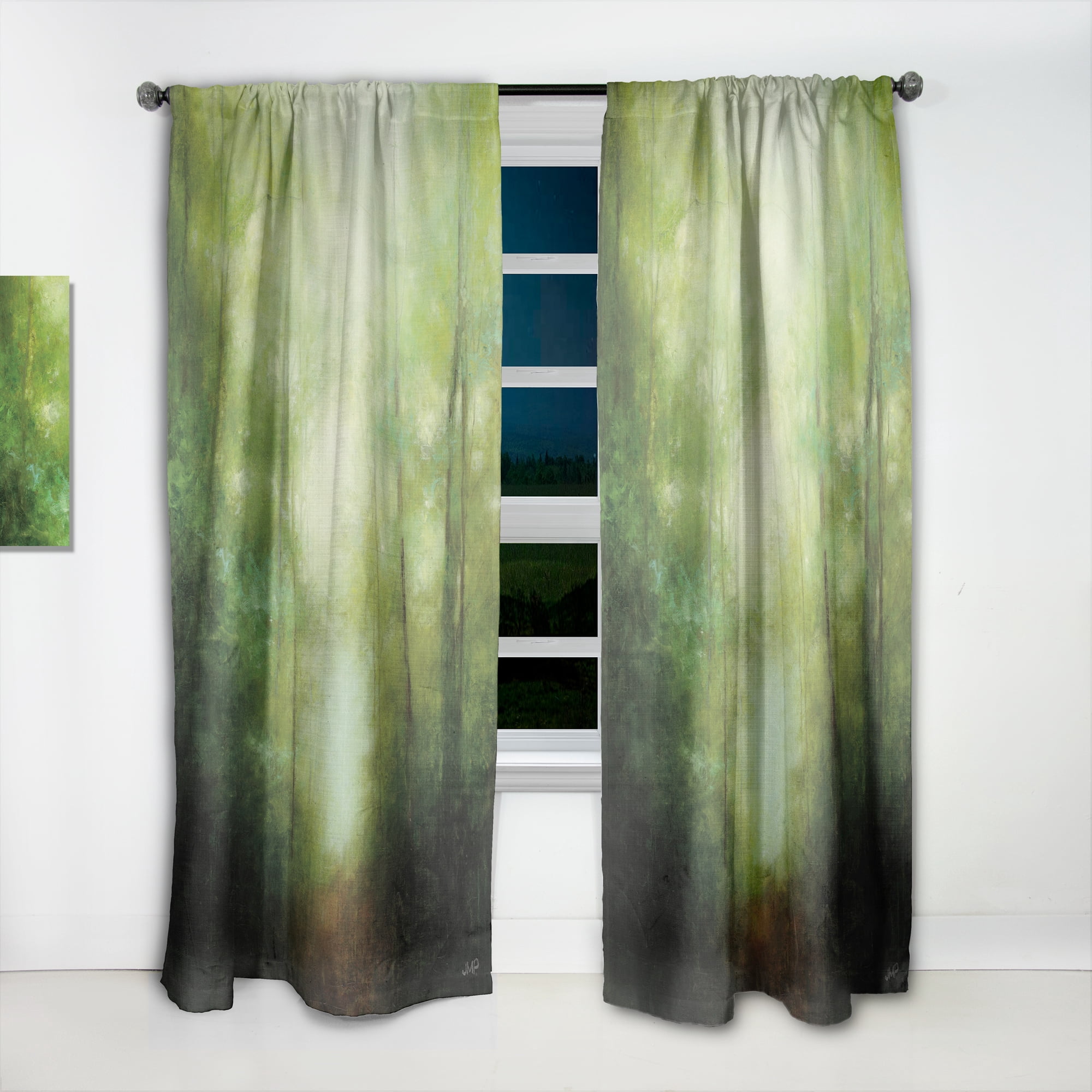Designart 'Light Into the Clearing Forest' Traditional Curtain Panel