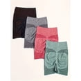 thumbnail image 6 of 4pcs Women'S Butt Lifting Shapewear Shorts - Yoga Pants with Tummy Control, Medium Support, Solid Color Gym Workout Shorts for Fitness & Outdoor Activities, Workout Shorts, Tummycontrol Design, 6 of 8