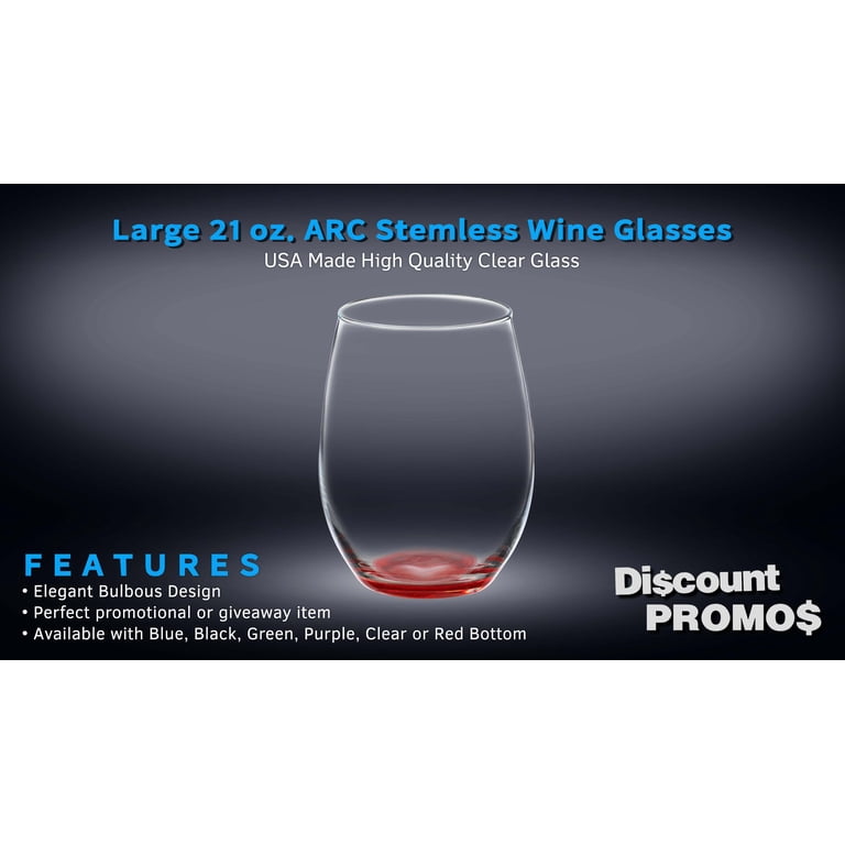 10 ARC Stemless Wine Glasses Set, 21 oz. - Chardonnay, Cabernet, Merlot,  Sauvignon - Red - Walmart.com