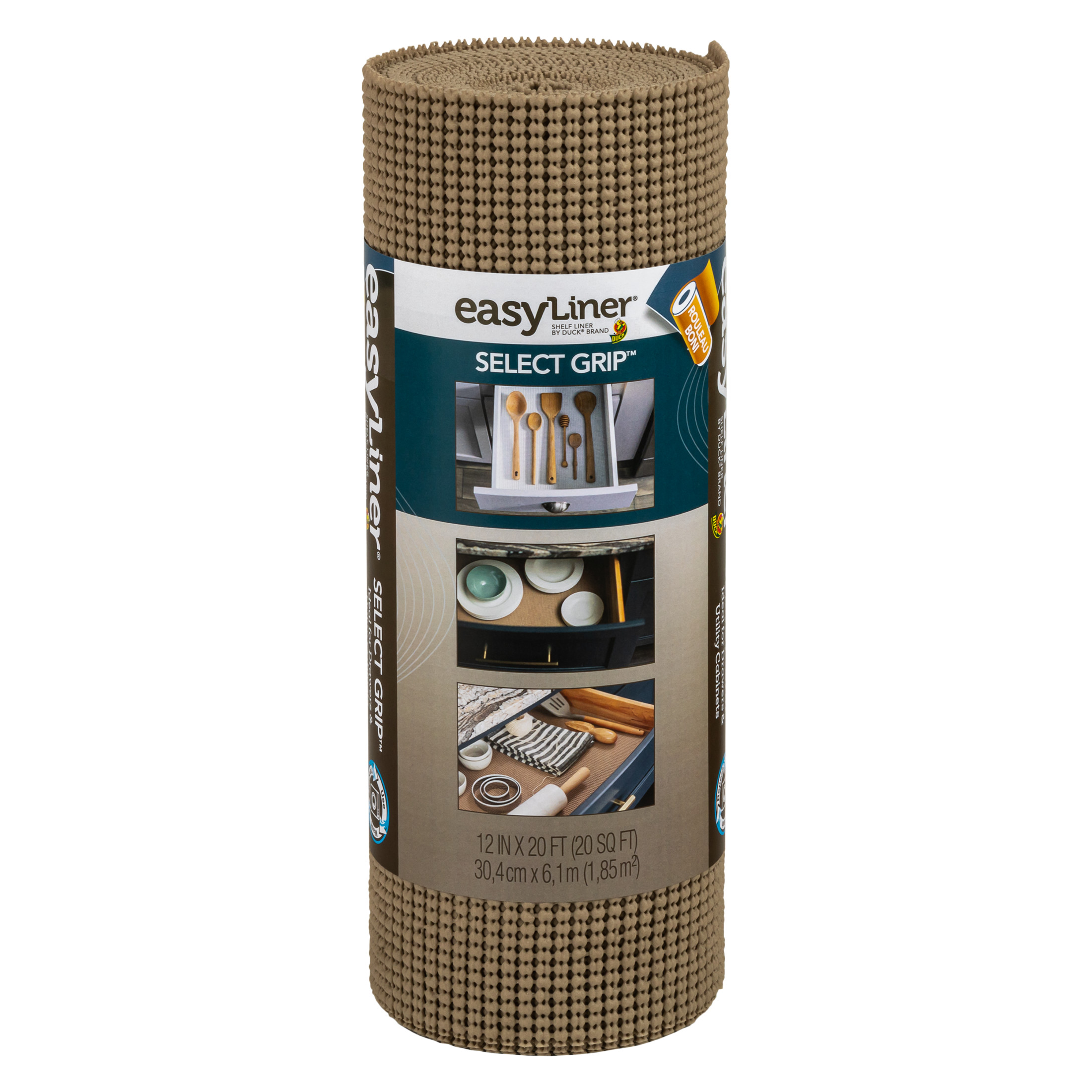 EasyLiner Select Grip Shelf Liner, Taupe, 12 in. x 20 ft. Roll - image 4 of 11