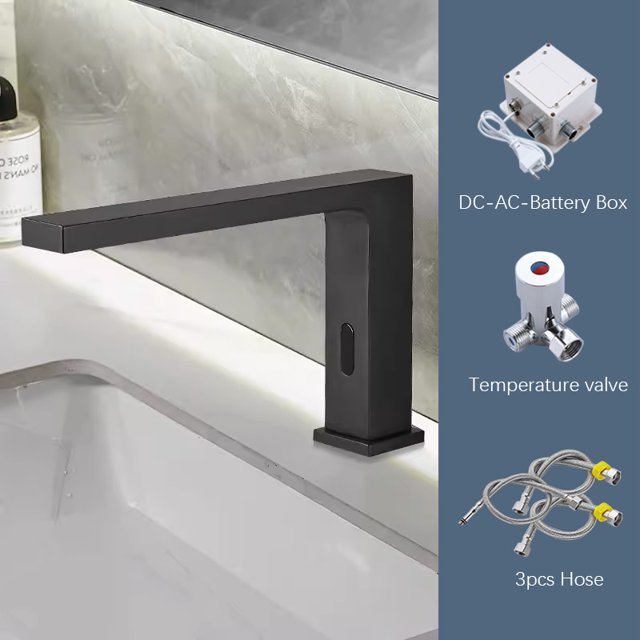 Grifo de fregadero de baño sin contacto, Sensor automático de manos libres, grifo de lavabo de baño inteligente, grifo de fregadero frío/mezcla