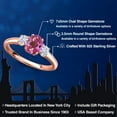 thumbnail image 2 of Gem Stone King 18K Rose Gold Plated Silver Pink Mystic Topaz and White Moissanite Engagement Ring for Women | 1.12 Cttw | Oval 7X5MM | Gemstone November Birthstone | Size 9, 2 of 7