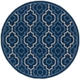 thumbnail image 2 of Safavieh Courtyard Bayon Geometric Indoor/Outdoor Area Rug, Navy/Beige, 6'7" x 6'7" Round, 2 of 11