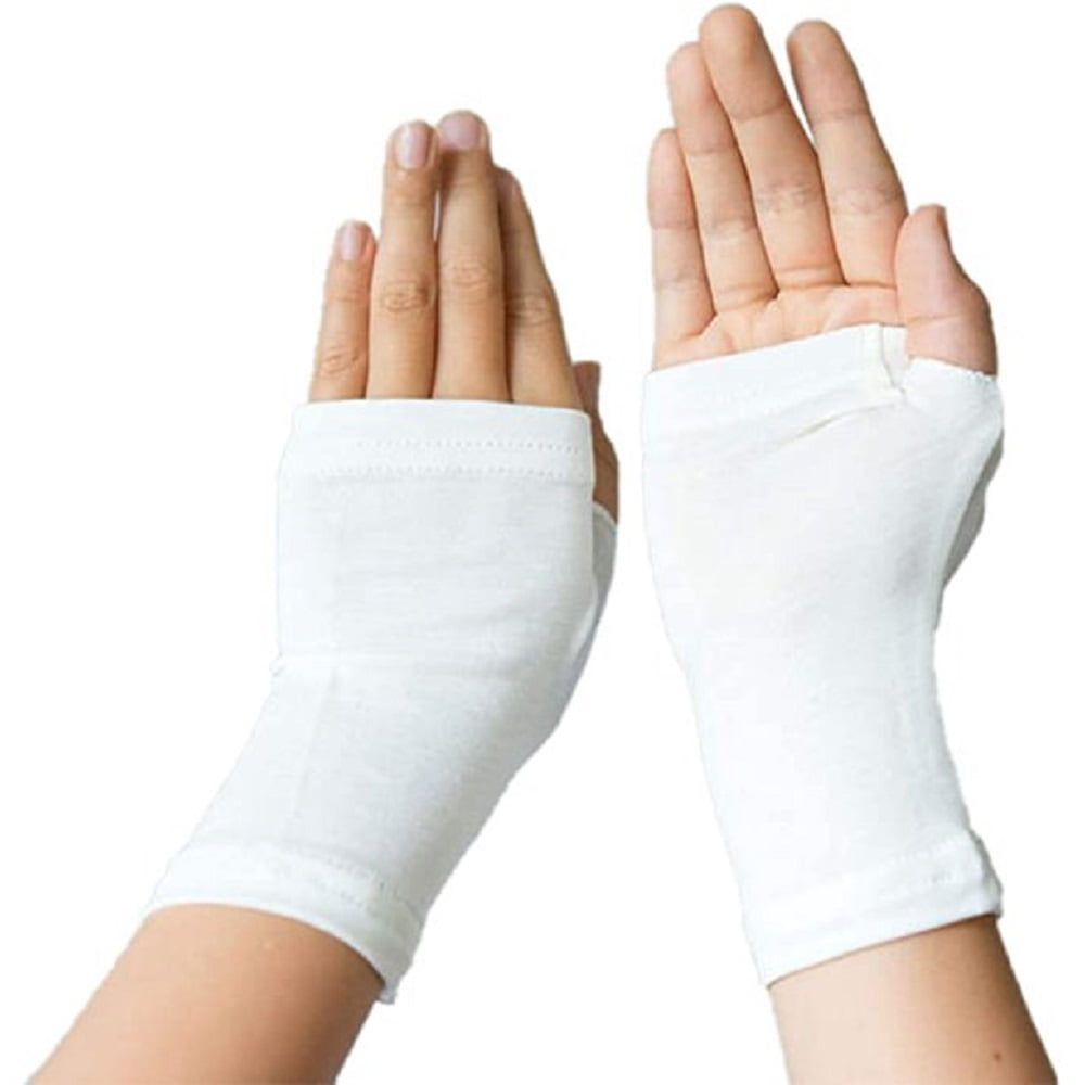 Remedywear Eczema Relief Fingerless Gloves for Kids, with Zinc (Youth, 610 Year, White