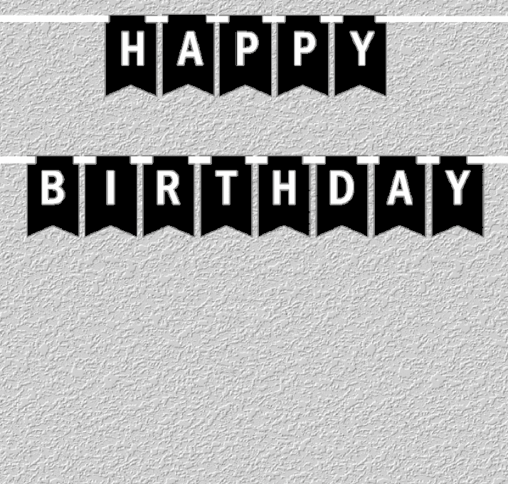 black and white happy birthday bunting letter banner walmartcom