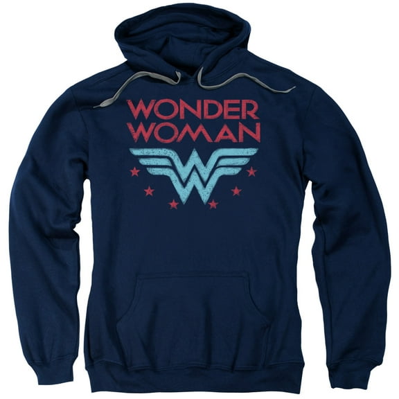 Wonder Woman Wonder Stars Adult Pullover Hoodie Sweatshirt Navy