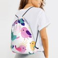 thumbnail image 6 of XMXT Drawstring Travel Backpack, Colorful Cartoon Bird Painting Waterproof Gym Bag for Women, s, 6 of 8