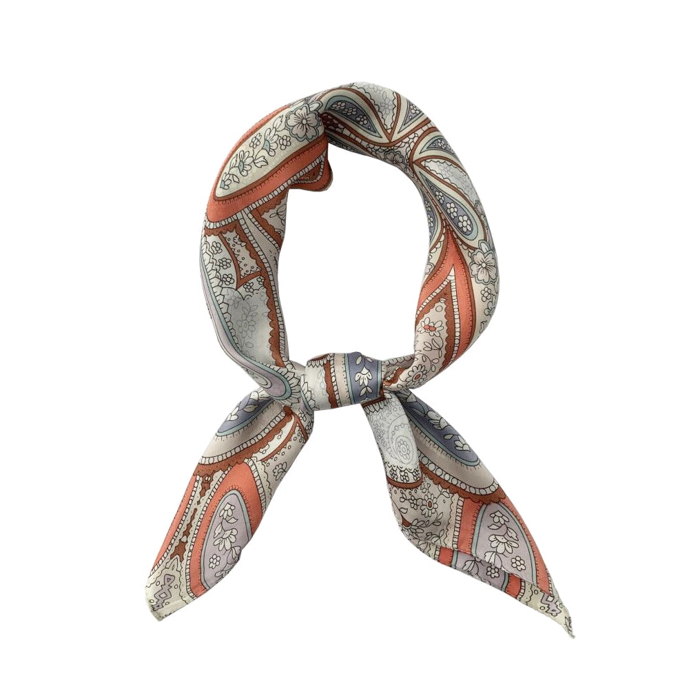 FONYVE Silk Feeling Scarf Medium Square Satin Head Scarf for Women 27.5 ...