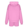 thumbnail image 4 of Women's Oversized Hoodie and Shorts Lounge Set Two Piece Outfit Pullover Sweatshirt with Pockets Comfy Drawstring Casual Solid Color Sweatsuit Homewear, 4 of 6