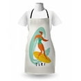 thumbnail image 3 of Wave Apron, Woman Surfer at Sea Summertime Warm Doodle Art, Unisex Kitchen Bib with Adjustable Neck for Cooking Gardening, Adult Size, Eggshell Multicolor, by Ambesonne, 3 of 4