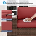 thumbnail image 3 of ELPOSUN Outdoor Sectional Furniture Set with Fire Pit Table, 7-Piece Brown Rattan Wicker Conversation Sofa Set for Porch Garden Backyard Balcony,Wine Red, 3 of 10