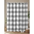 thumbnail image 4 of Shower Curtain Gray Buffalo Check Plaid Bathroom Curtains with Hooks, Waterproof Fabric Farmhouse Style Bath Shower Curtains Set for Bathroom Bathtubs Decor 72x72 Inch, 4 of 8