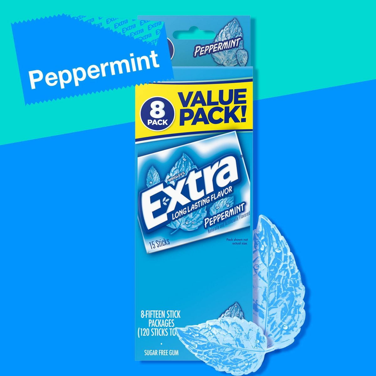 Extra Peppermint Sugar-Free Gum Value Pack - 120ct - Pack of 2