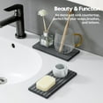 thumbnail image 4 of 2 Pcs Water Absorbing Stone Drying Tray Mat, 8.2" × 3.9" Quick Dry Vanity Sink Caddy Bar Coaster, Dark Gray, 4 of 14