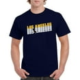 thumbnail image 4 of UGP Campus Apparel Los Angeles Retro Repeat - Sports Team City Pride Tailgating T Shirt - Large - Navy w/Gold & White Print, 4 of 6