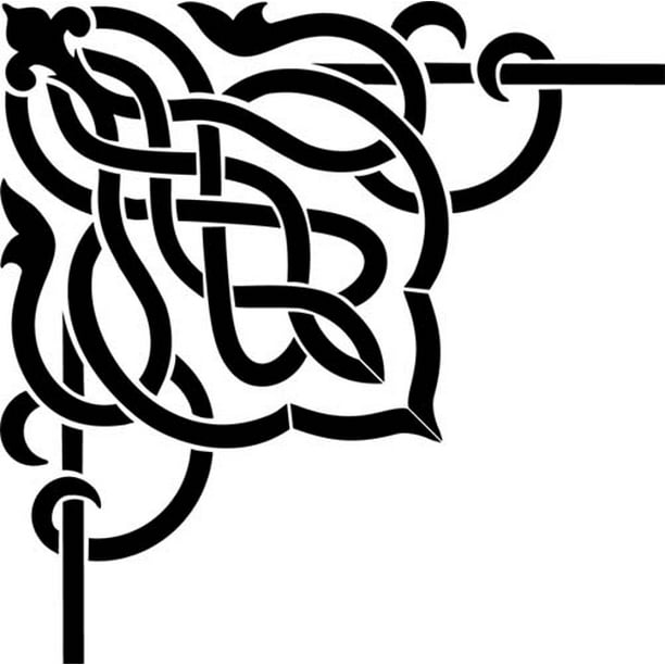 celtic scroll corner wall stencil sku 3595 by designer stencils