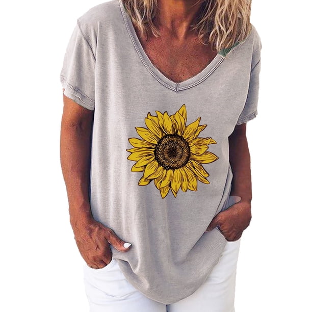 Blusa de manga corta con estampado informal a la moda para mujer Fridja ghk728