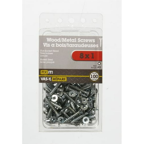8x1" Flat Head Wood Screw 100 Pieces