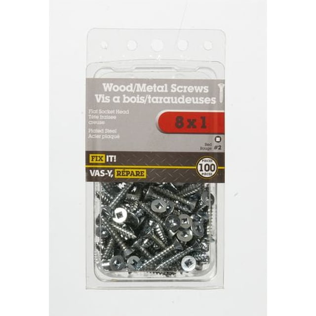 8x1" Flat Head Wood Screw 100 Pieces