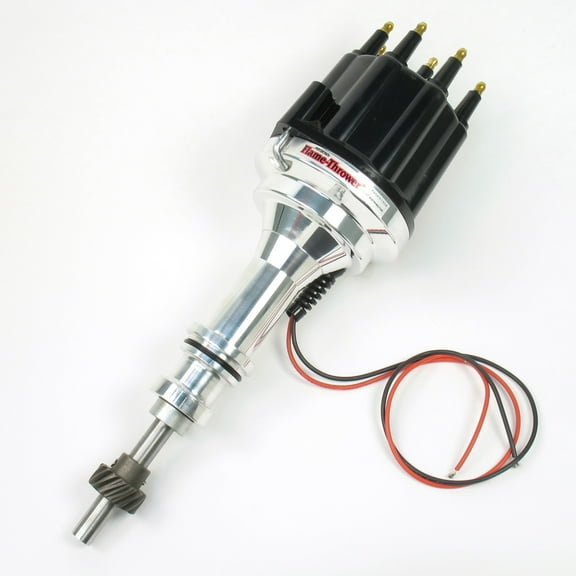 Pertronix D7131810 Flame-Thrower Billet Distributor with Ignitor III Electronics. Non Vacuum Advance.Black Male Style Cap