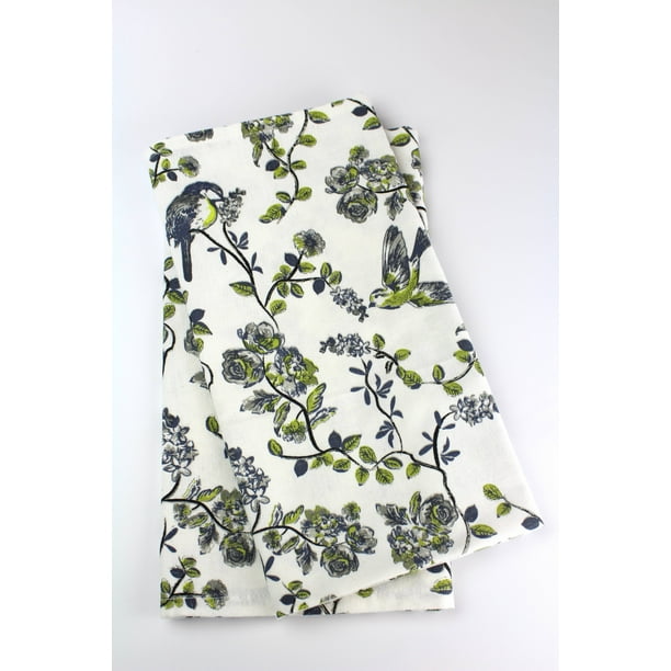 Peach Oak 2 Piece Kitchen Tea Towel Set Aqua Birds 100 Cotton 20 X 28 Walmart Com Walmart Com