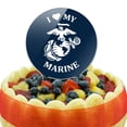 thumbnail image 5 of Acrylic I Love My Marine USMC White on Blue Officially Licensed Cake Topper Party Decoration for Wedding Anniversary Birthday Graduation, 5 of 7