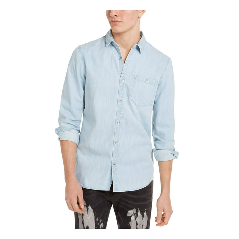 INC Mens Light Blue Collared Button Down Shirt 3XL - Walmart.com