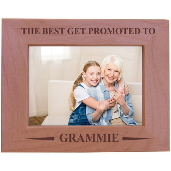 CustomGiftsNow The Best Get Promoted To Grammie - Wood Picture Frame - Fits 5x7 Inch Picture (Horizontal)