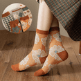 thumbnail image 5 of Farcauo 5 Pairs Socks for Women Vintage Thick Fall Socks Cute Flower Wool Socks for Women, 5 of 8