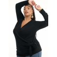 thumbnail image 3 of June & Vie Women's Plus Size Wrap-Front Cardigan, 3 of 5