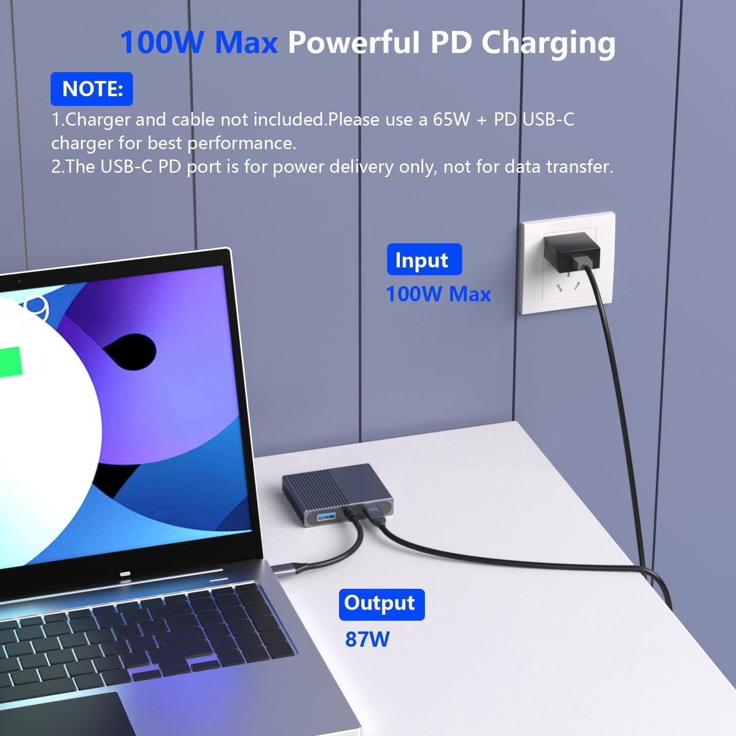 USB C to Dual HDMI Adapter for 2 Monitors, 4-in-1 HDMI Splitter for Dual Monitors Extended Display Support SST/MST with USB3.0/100W PD, USB C Docking Station Double Monitor for MacBook/Dell/HP Laptop