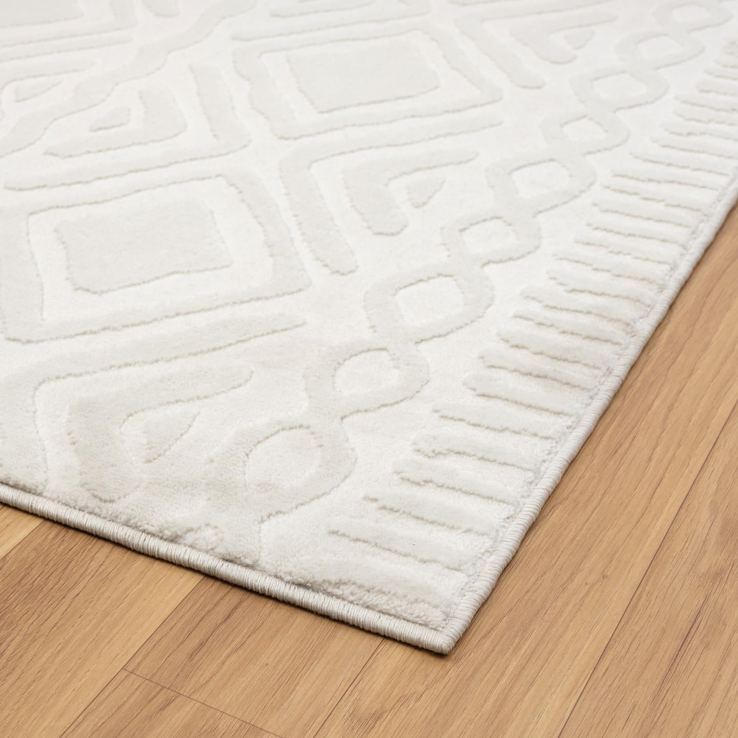 Luxe Weavers Moroccan Diamond Cream 8x10 Area Rug for Living Rooms