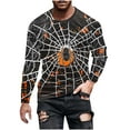 thumbnail image 2 of YOIAVAIOY Mens Spooky Season Shirt Halloween Ghost Graphic T Shirt Long Sleeve Sweat Shirts Fall Holiday Pullover Tops Y2k Trendy Clothes Black XXL, 2 of 5