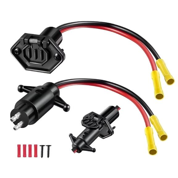 GJX 1Set 12V 8Awg 2Wire Waterproof Trolling Motor Plug Connector Socket Motor Plugs Marine Boat Trolling Boat Systems Tool Parts